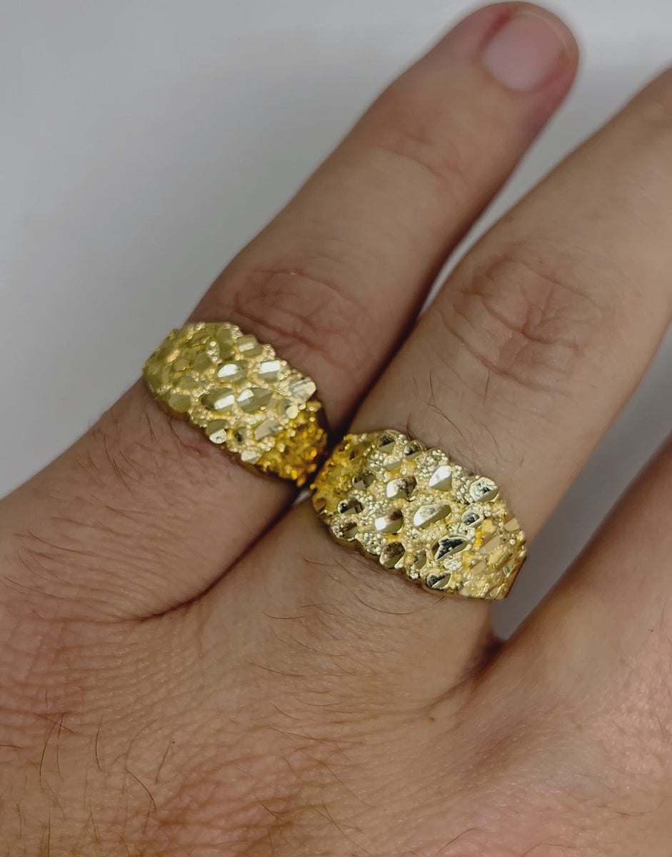 14k Solid Gold Yellow Classic Nugget Ring (MED,LG) – Fran Co