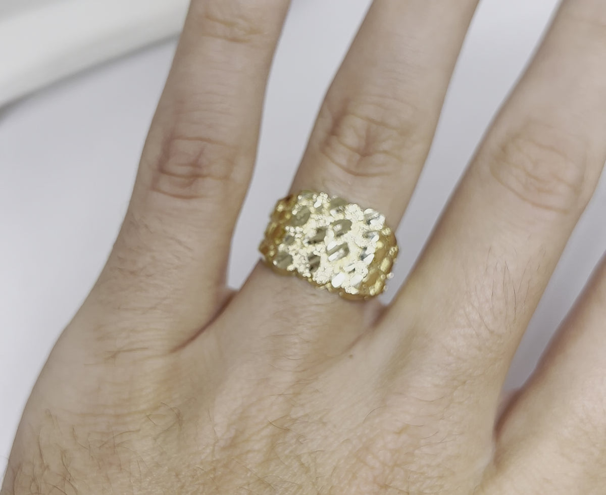 14k Solid Gold Yellow Classic Nugget Ring (XL, XXL) – Fran & Co