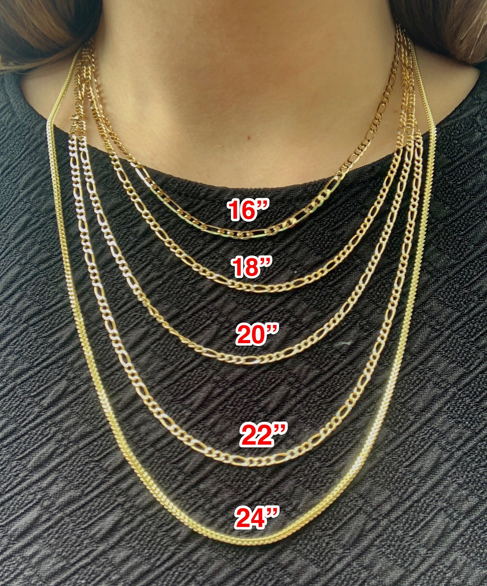 Gold Figaro Chain 16 Inch Solid Gold Chain 18 Inch Figaro Chain