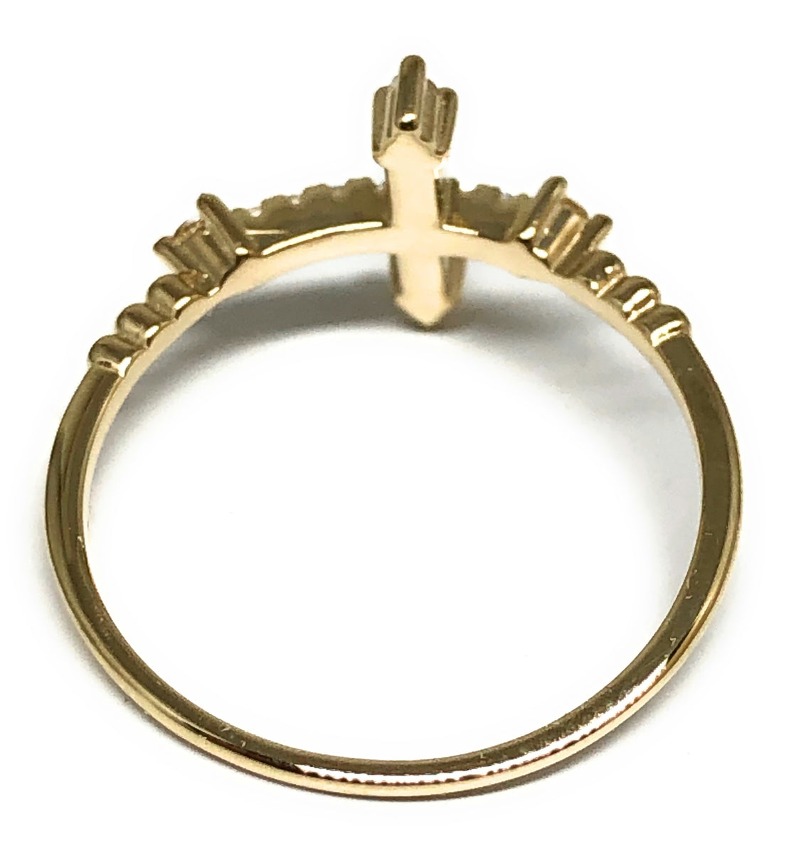 10k Solid Gold Yellow Gold Cross CZ Ring (FC 115) – Fran
