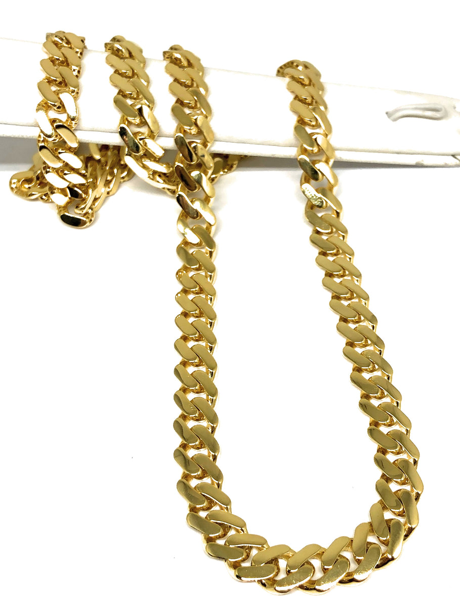 10k Solid Gold Monaco Miami Cuban Link Chain 20-30 inches (Semi-Hollow) 26-32g