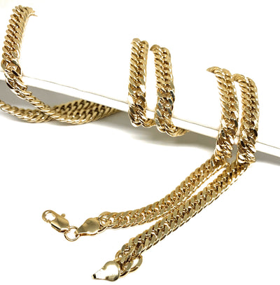 Men's Large Hip Hop 30 Inch Cuban Link Chain Gold Plated 6mm Width - Fran & Co. Jewelry