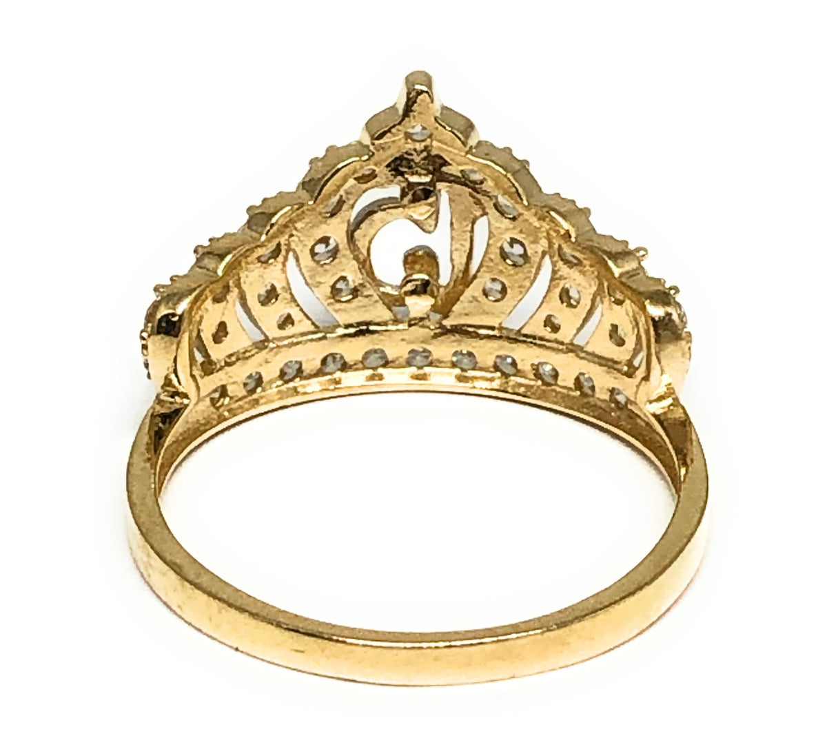 10k Solid Gold Yellow Crown CZ Mis 15 Años Ring – Fran & Co