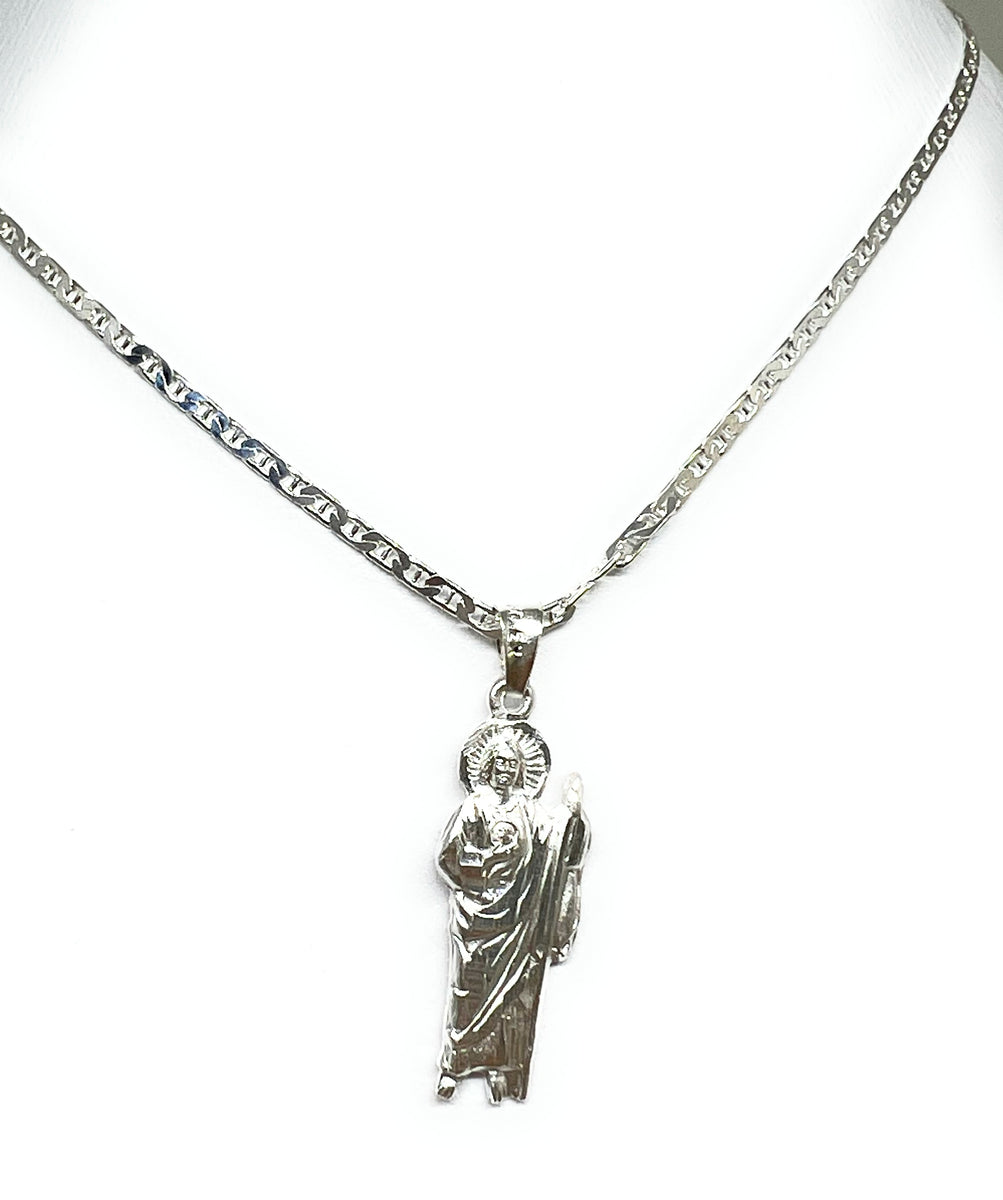 925 Silver Saan Judas Pendant Necklace with Chain Options (SM