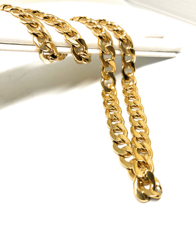 Gold Plated 30" 7mm Cuban Link Chain - Fran & Co. Jewelry
