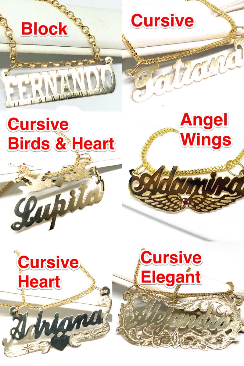 Nameplate Necklace Mens Necklace With Girlfriends Name Gold Plated