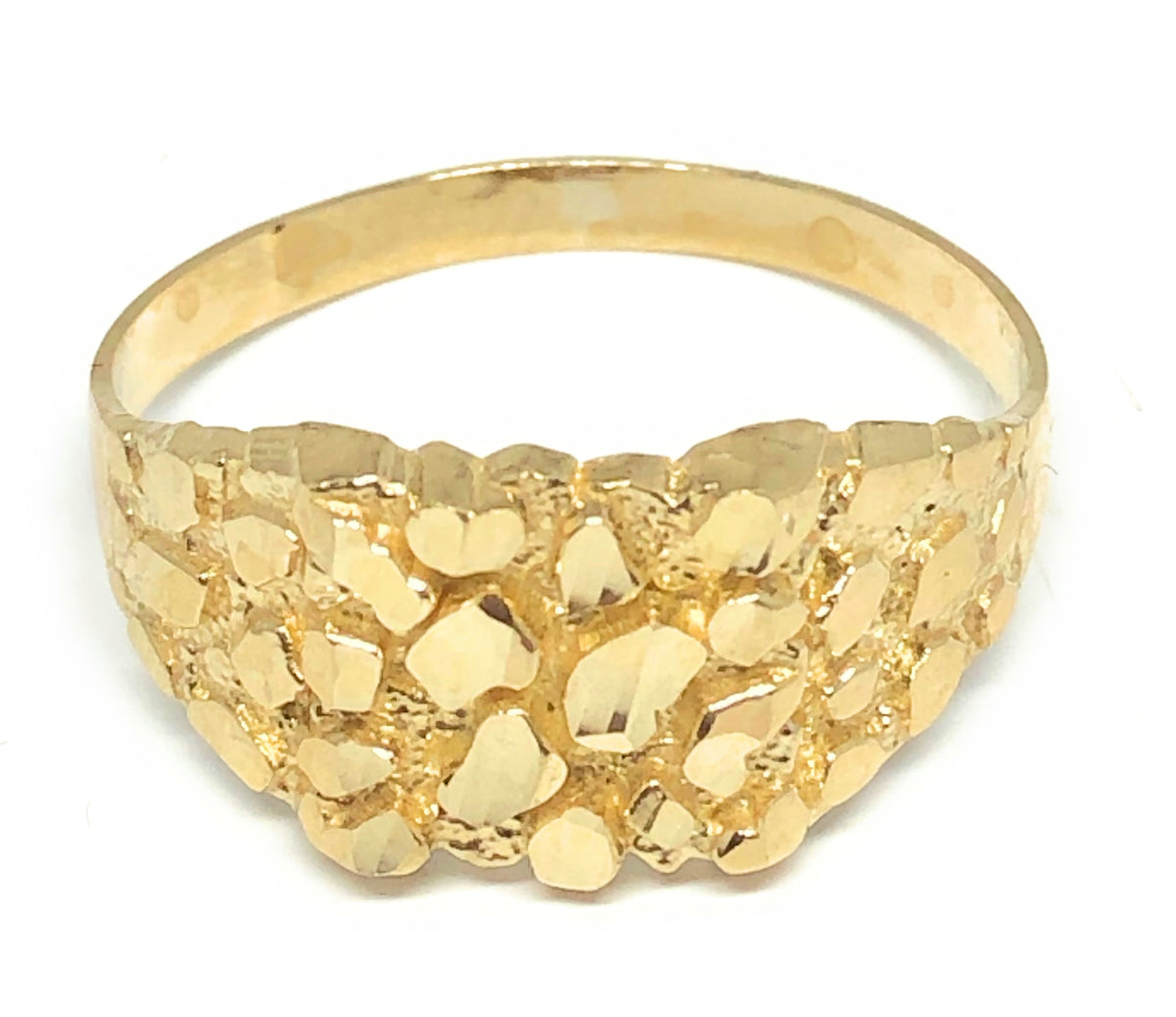 10k Solid Gold Yellow Classic Nugget Ring (MED,LG)