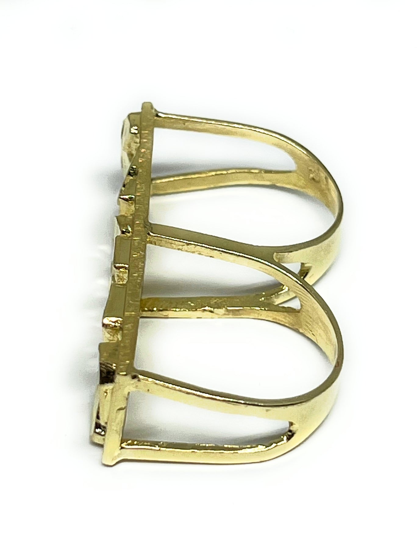 10k Solid Gold Yellow TWO FINGER RECTANGLE Nugget Ring (7.5g) (MED ...