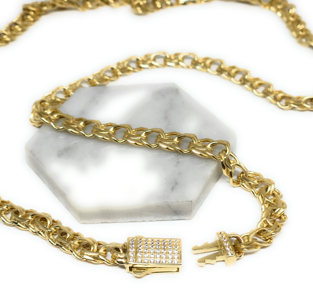 14k Solid Gold CHINO LINK CHAIN 18-26 INCH 6.8MM Width (29-40g