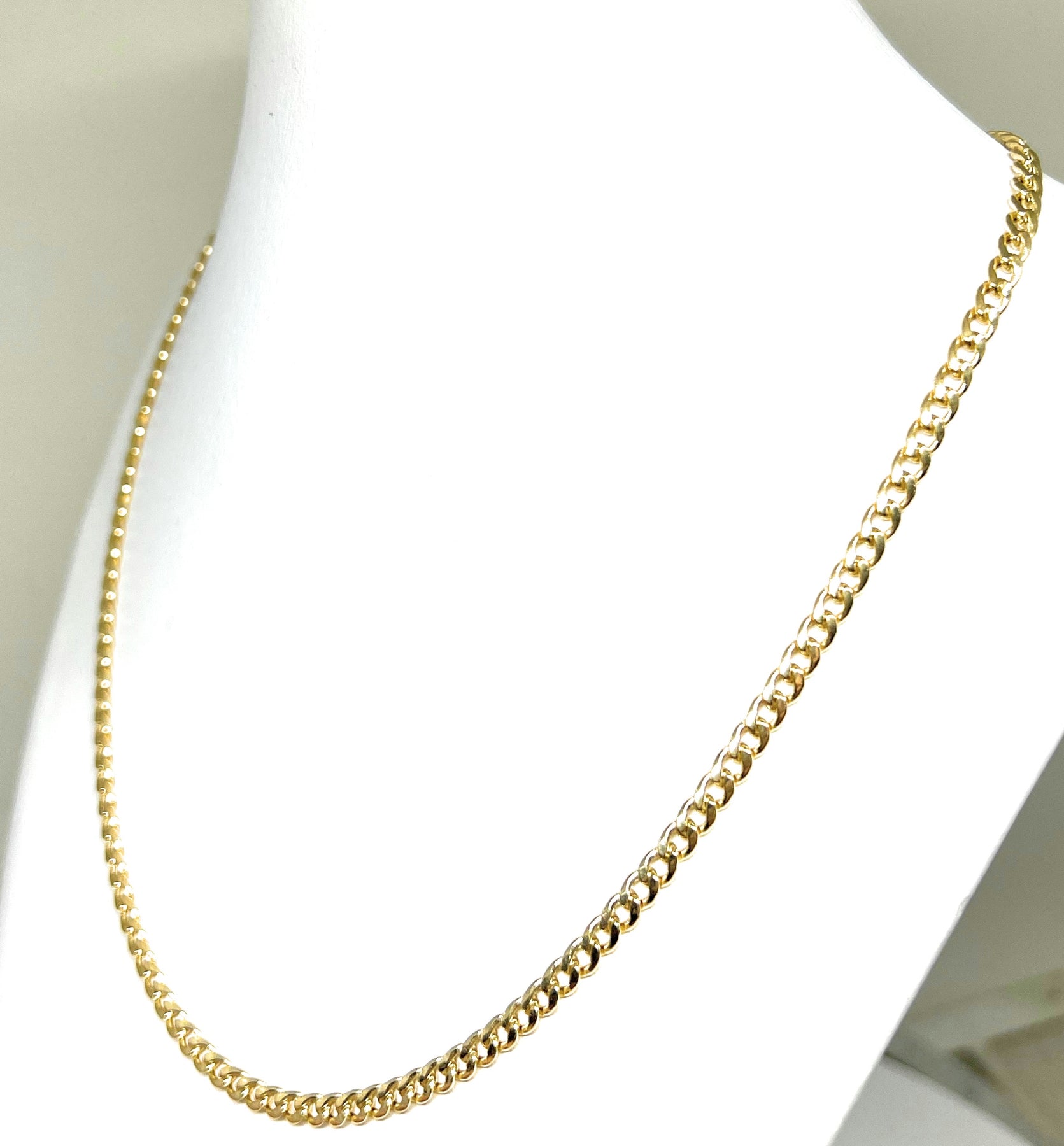14k Solid Gold Yellow MIAMI Cuban Link Chain 18-24 inches 3.8mm