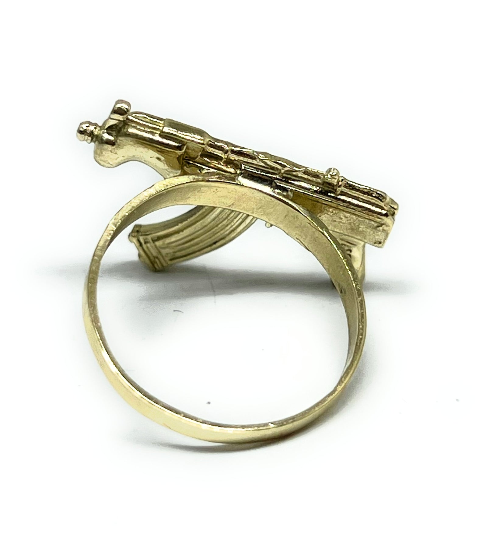 Machine Gun Ring 10k Solid Gold Yellow MP5 MACHINE GUN DRACO RING – Fran & Co. Jewelry Inc.