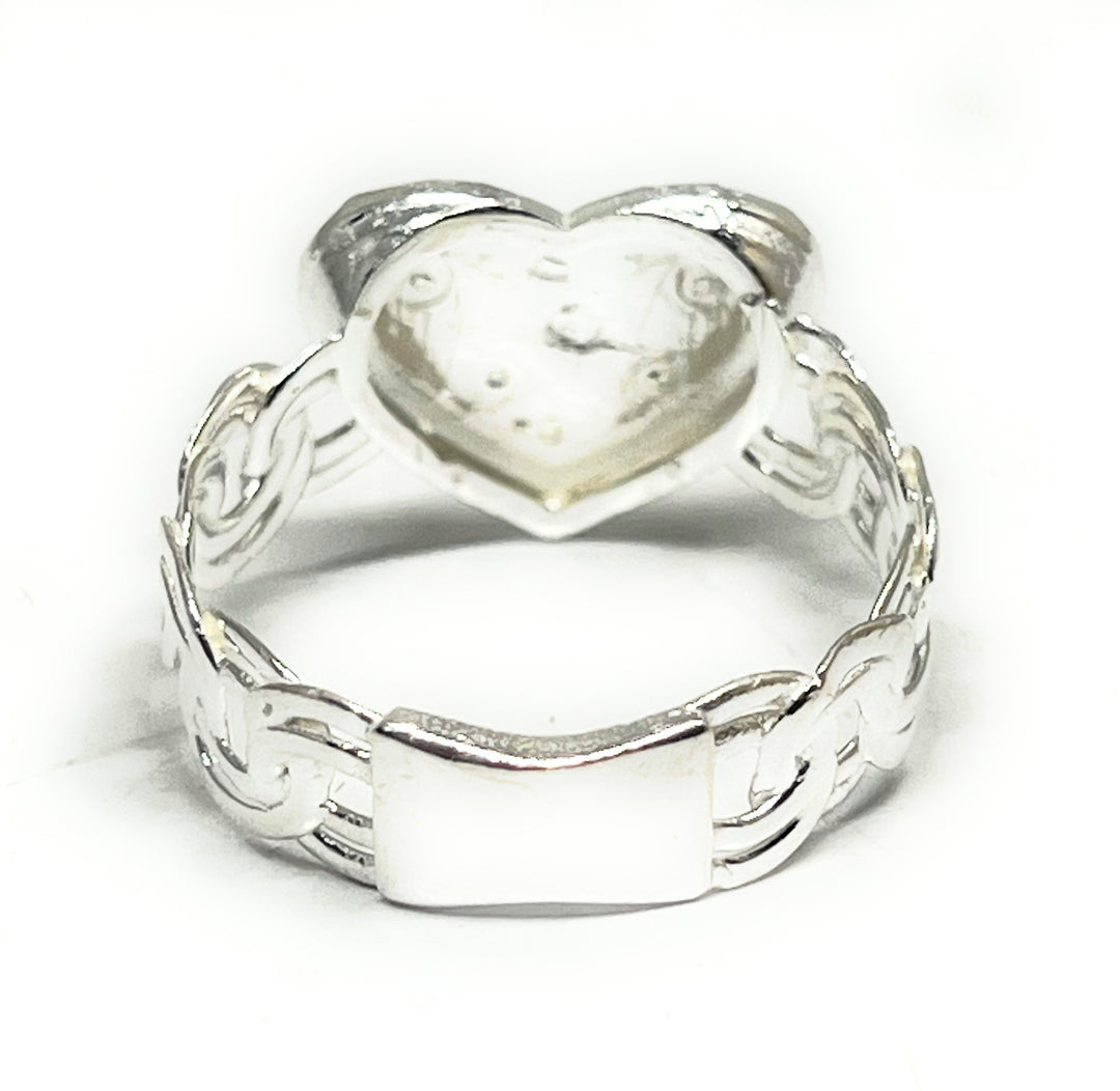 925 Silver Chino Link Heart Ring – Fran & Co. Jewelry Inc.