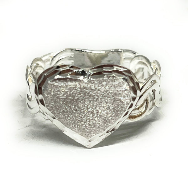 925 Silver Chino Link Heart Ring – Fran & Co. Jewelry Inc.