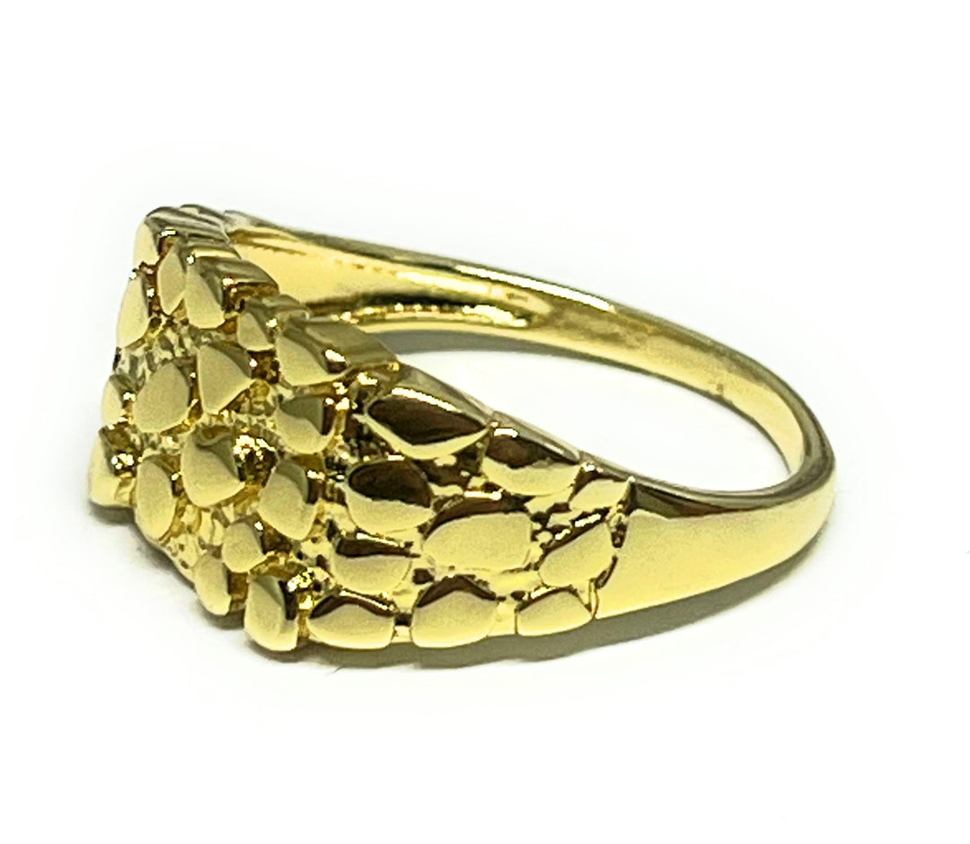 GOLD PLATED CLASSIC SQUARE NUGGET RING ANILLO – Fran & Co. Jewelry
