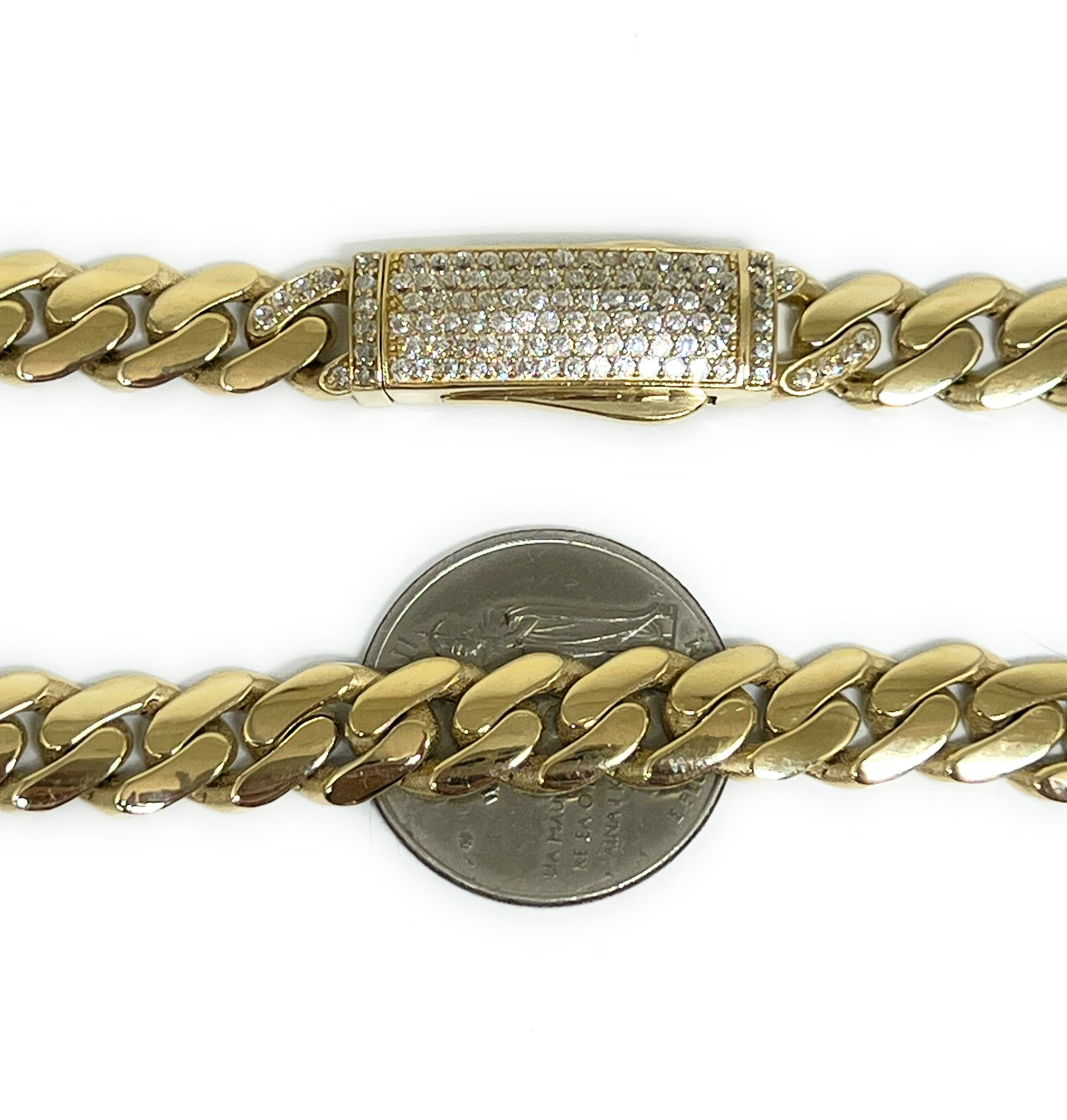 Solid 14K Yellow Gold Miami Cuban Link Chain Necklace For Men 18mm 22 40in Mainye Solid 14K Yellow Gold Miami Cuban Link Chain Necklace For Men 18mm 22 40in Mainye