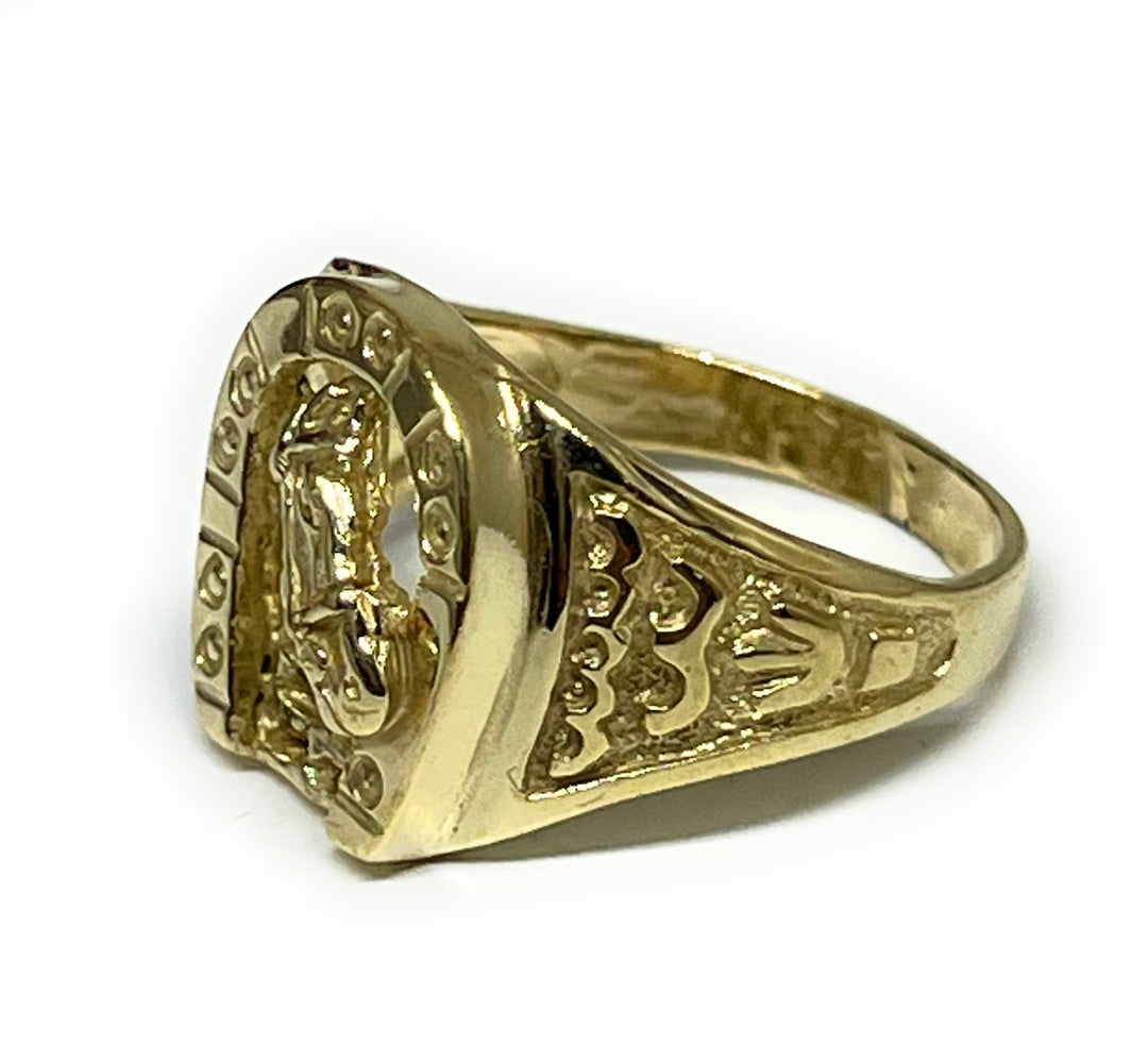 10k Solid Gold Yellow Horse Horseshoe Ring – Fran & Co. Jewelry Inc.