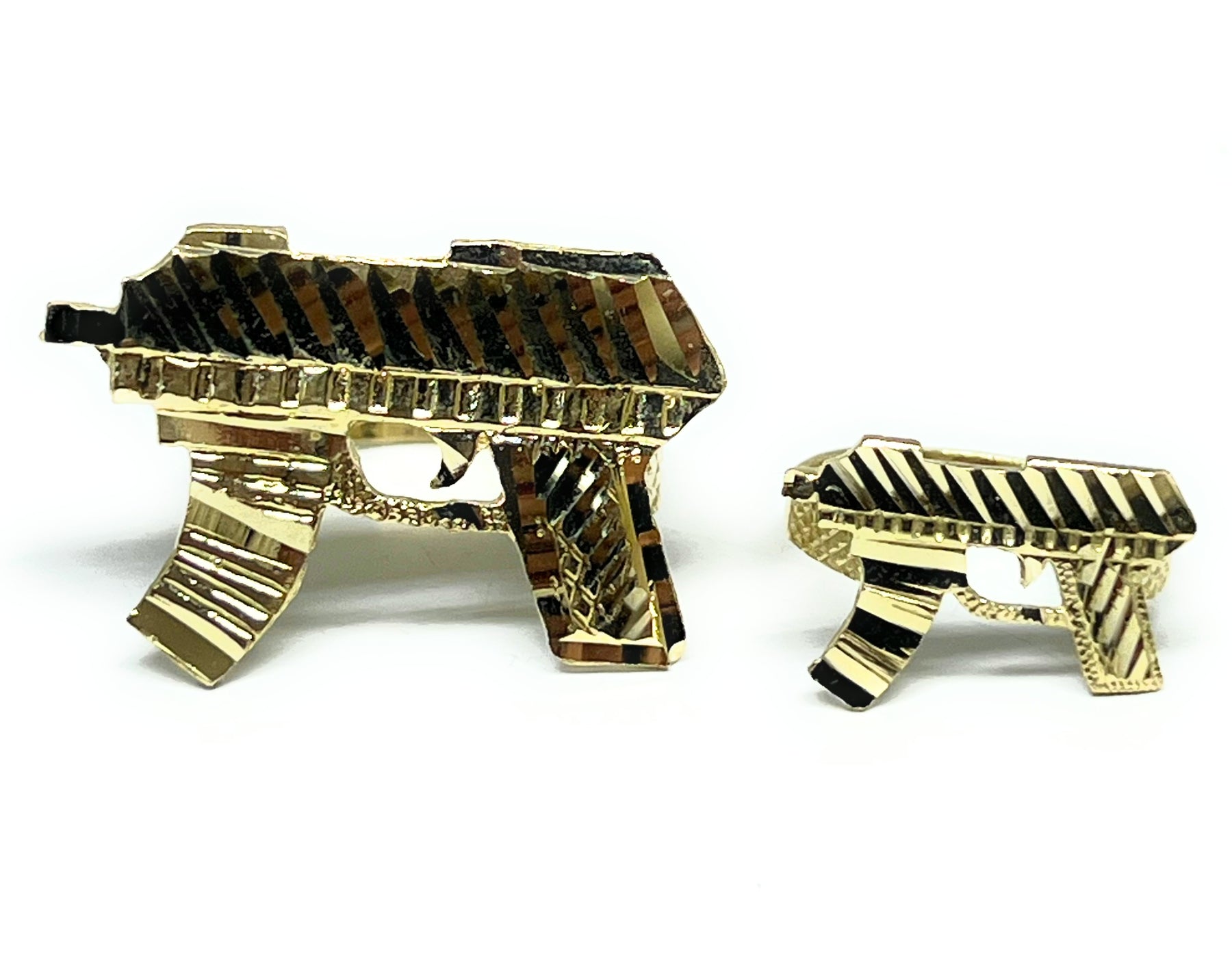 Machine Gun Ring 10k Solid Gold Yellow UZI MACHINE GUN RING (SM,MED,LG) – Fran & Co ...
