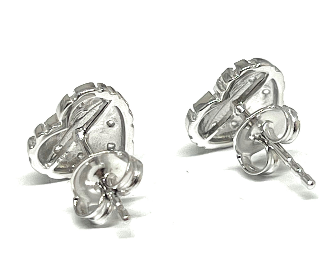 925 Silver Nugget Heart CZ Earrings (SM) – Fran & Co. Jewelry Inc.