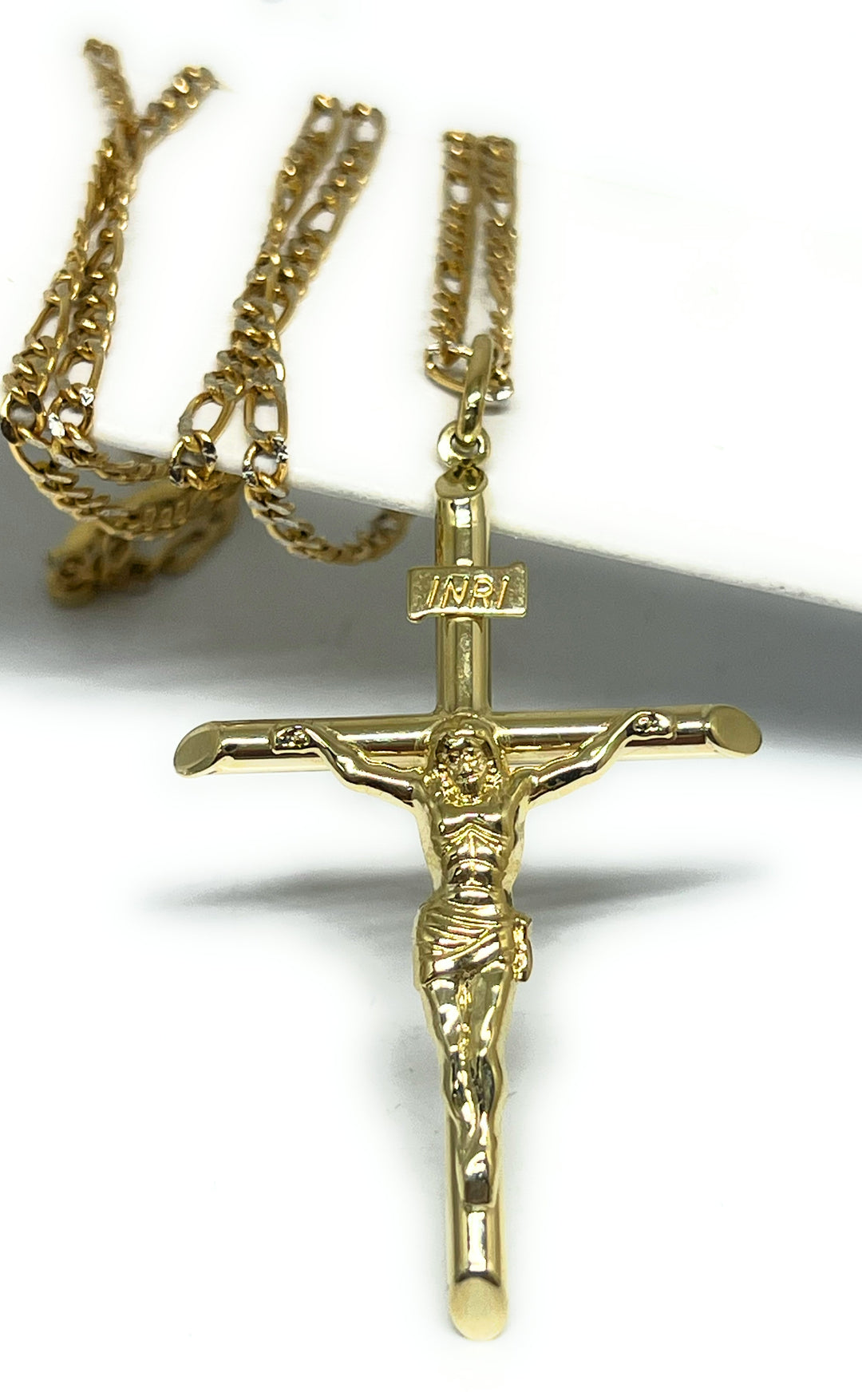 ネックレス 14k Jesus cross pendant 14k Solid Gold Yellow Classic Jesus Cross Crucifix Pendant