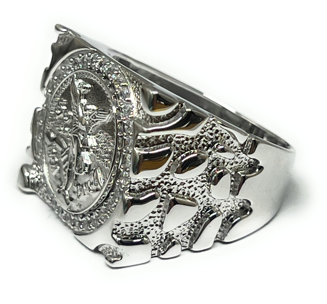 925 Silver MEXICAN CENNTENARIO 50 COIN NUGGET CZ RING – Fran & Co