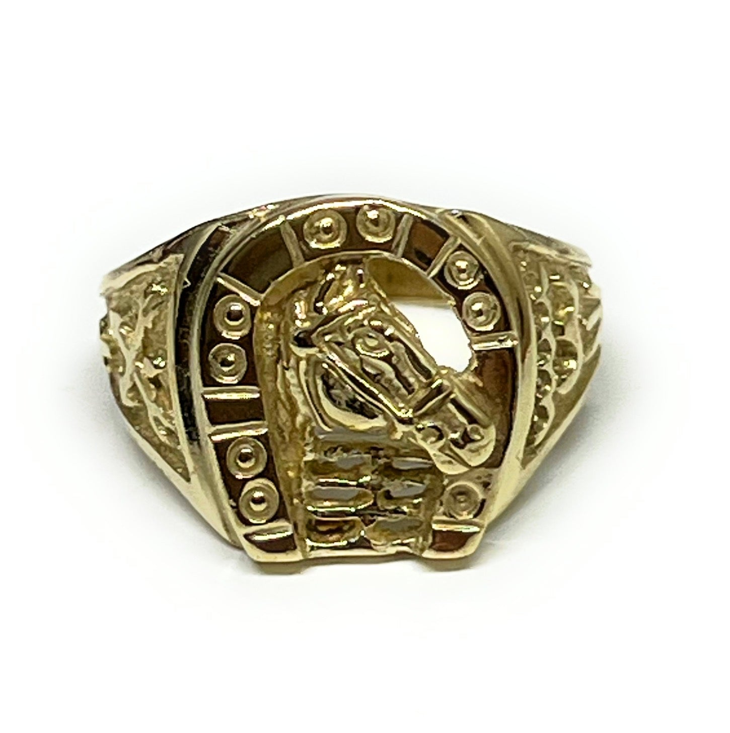 10k Solid Gold Yellow Horse Horseshoe Ring – Fran & Co