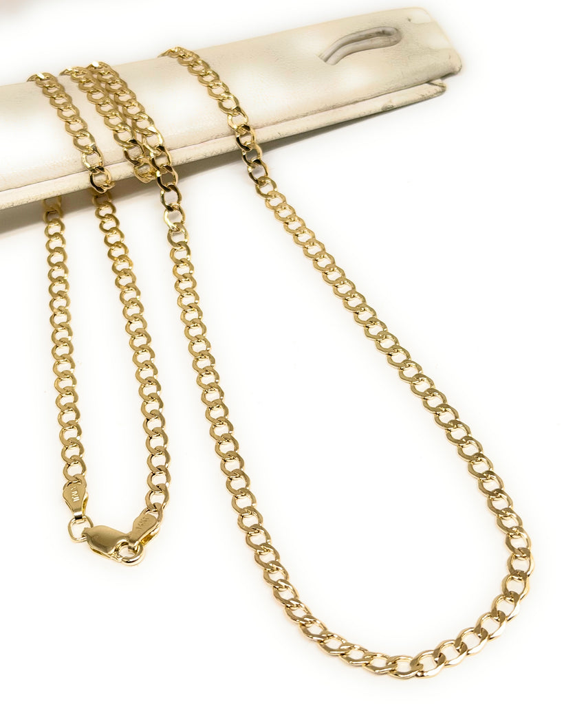 10k Solid Gold Yellow Cuban CURB Link Chain 18-24 inches 3.5mm