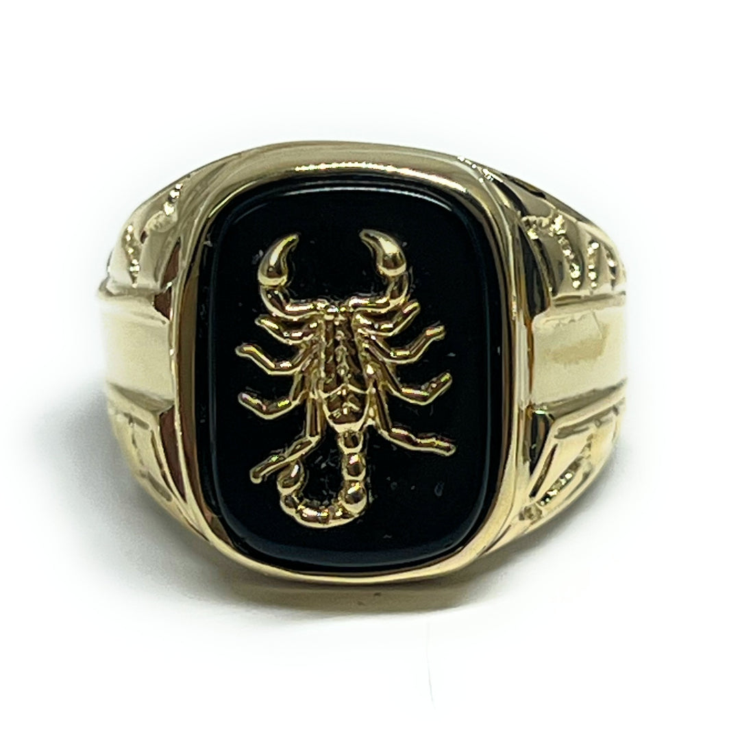 14k Solid Gold SCORPION ONYX Ring (8.3g) – Fran & Co. Jewelry Inc.