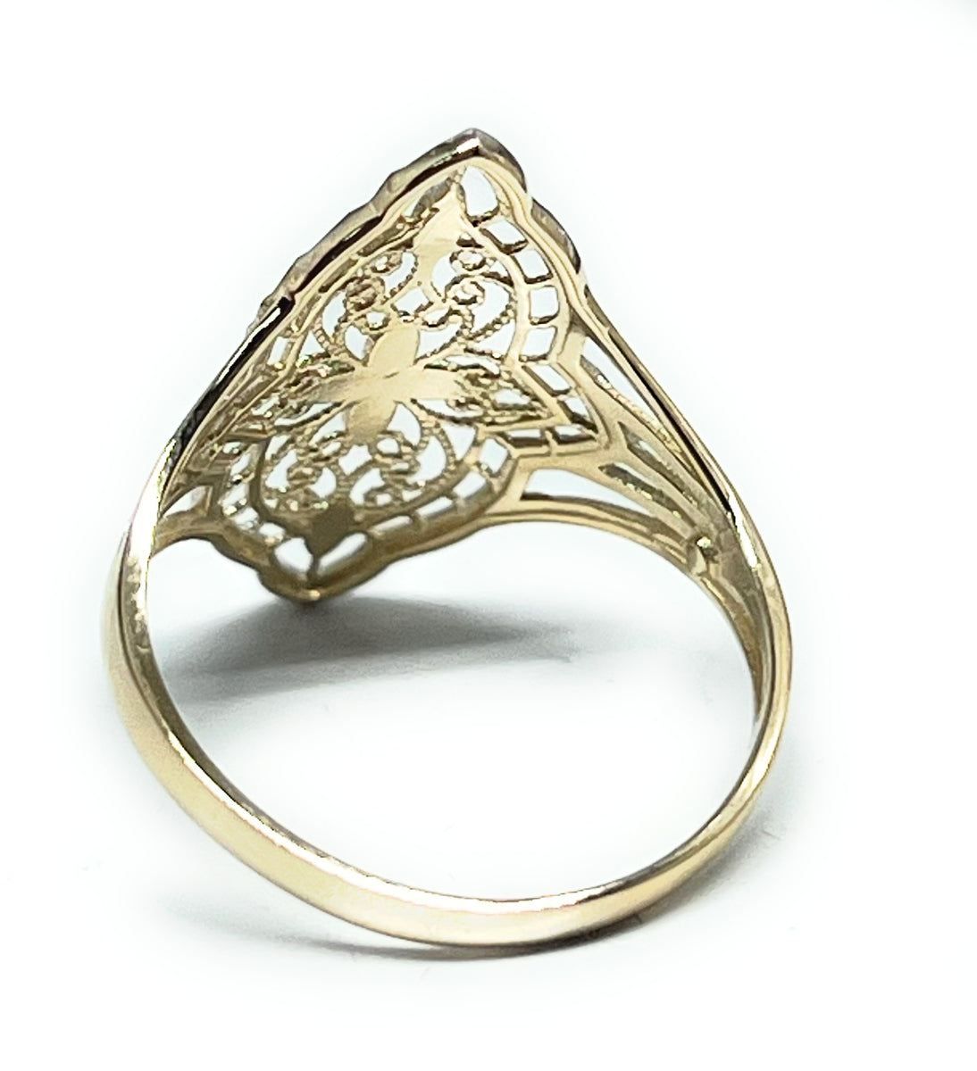 14k Solid Gold 2-Tone Filigree Flower Ring (FC 286) – Fran & Co ...