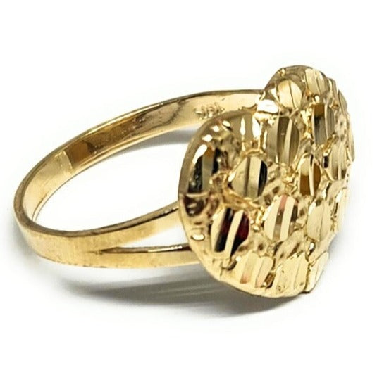 14K Yellow Gold Puffy Heart Ring - Solid Gold, High Polish, Size 7, Nickel-Free