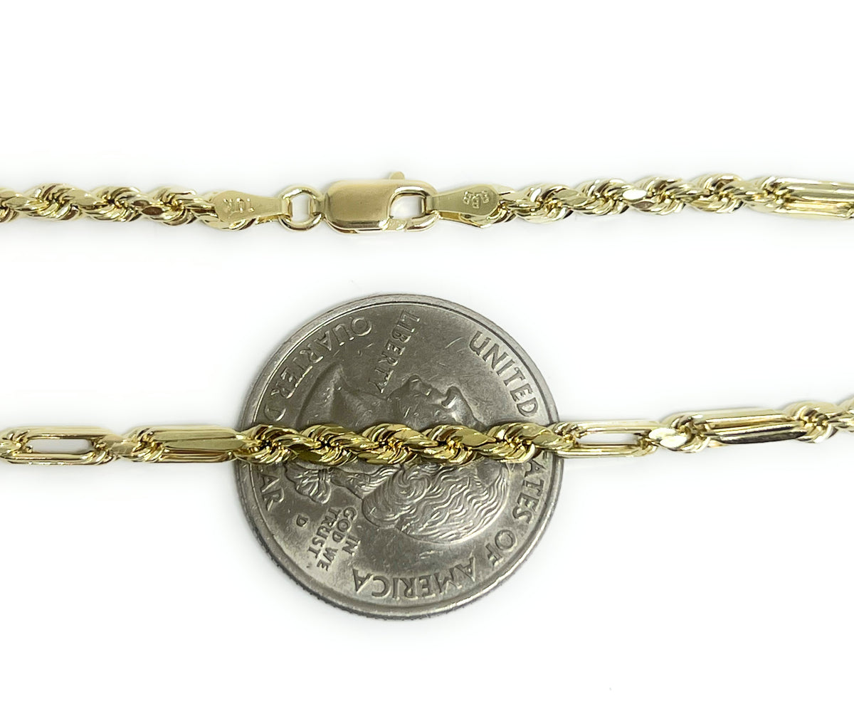 10k Solid Gold Milano Rope 