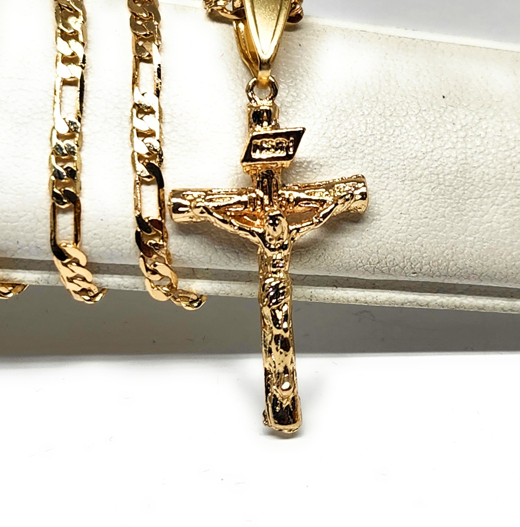 14k Crucfx Necklace 22 Fgaro Chan | Cross Pedant Wth Chan 14k Crucfx Necklace 22 Fgaro Chan | Cross Pedant Wth Chan