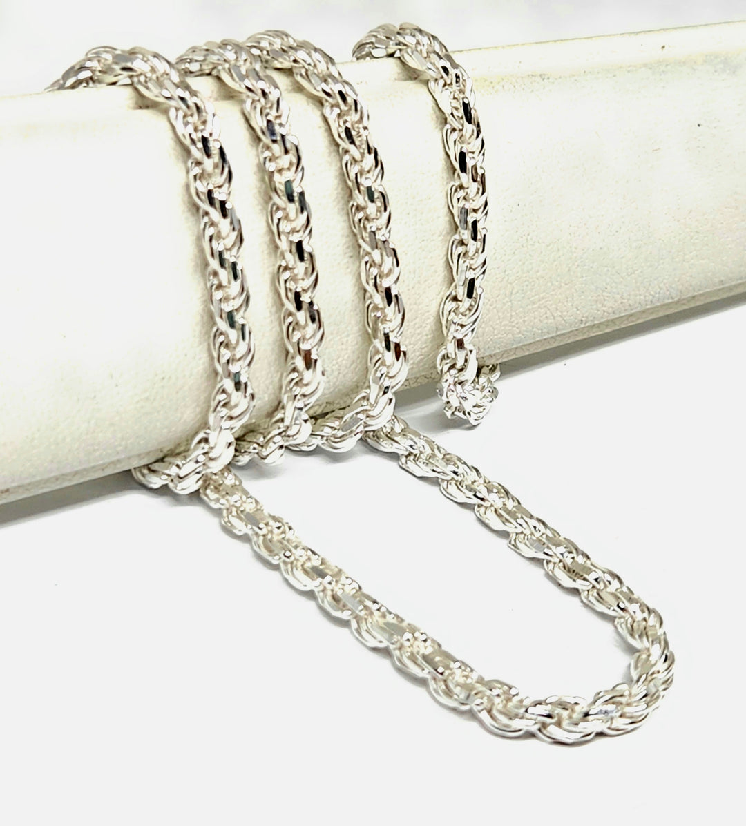 4mm Rope Silver Rope Chain Solid Silver Chains For Sale 925