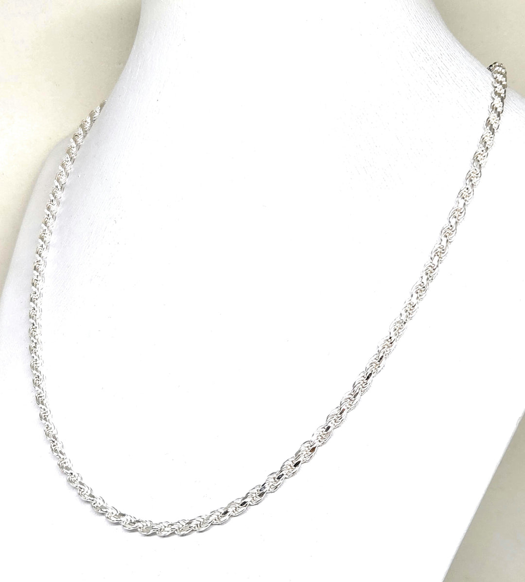 925 Silver Rope Chain 18-26 inch 3.3mm Width – Fran & Co. Jewelry Inc.