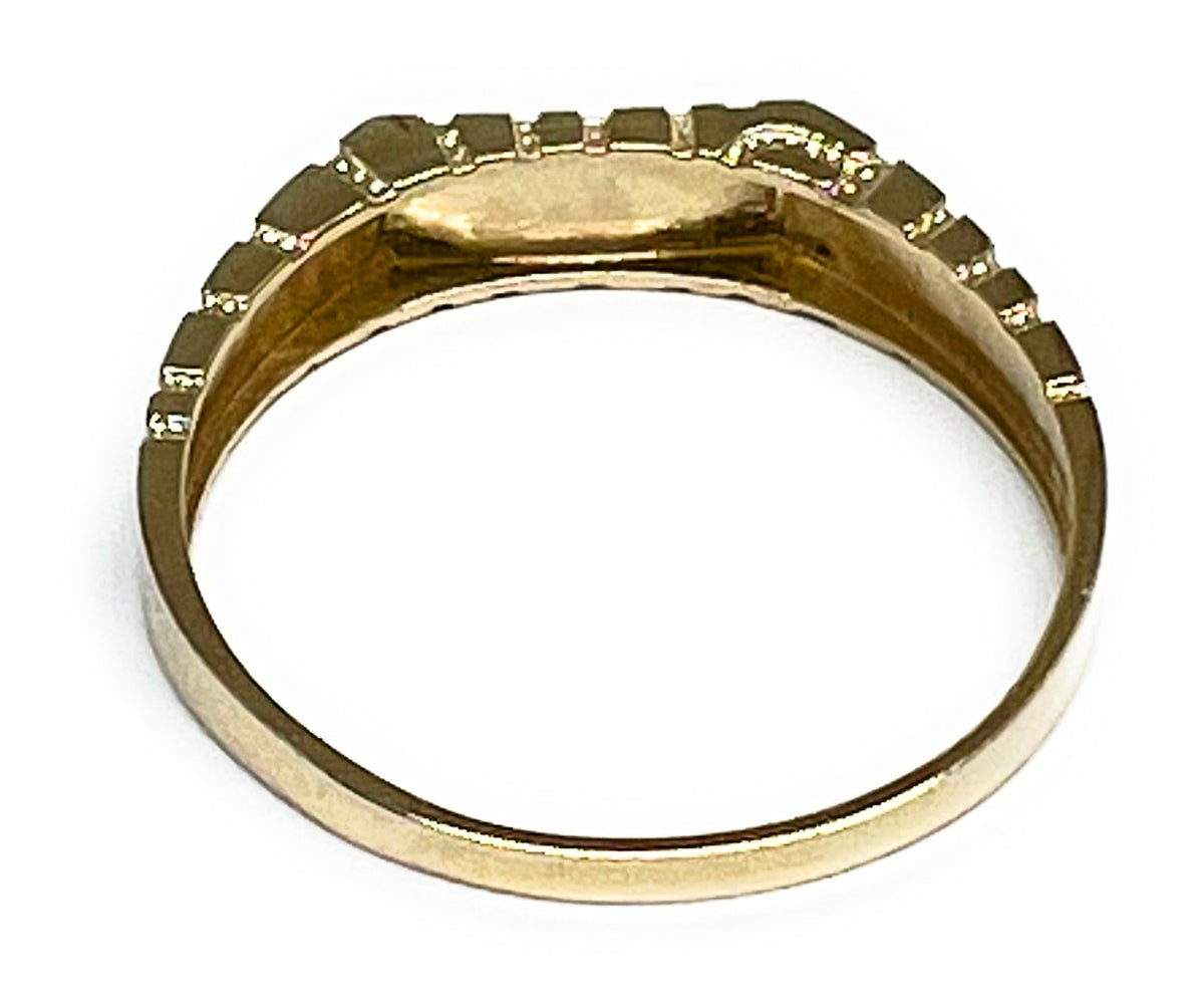 14k Solid Gold Yellow Classic Small Nugget Square Ring (FC 257) – Fran ...