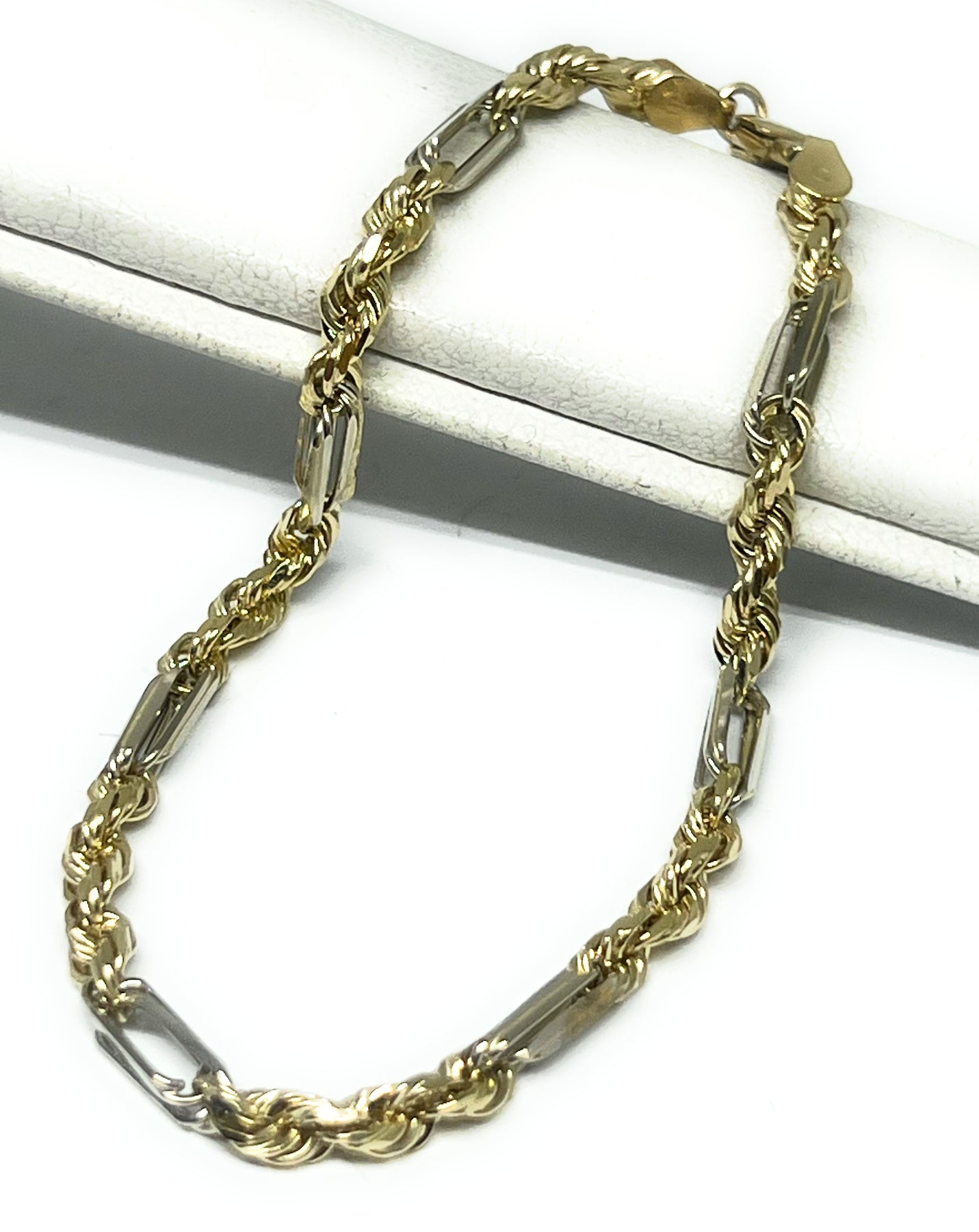 14k Solid Gold 2-Tone Milano Rope