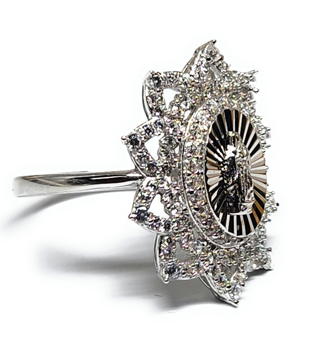 925 Silver FANCY Viirgin Mary Virrgen Guadalupe CZ Ring – Fran