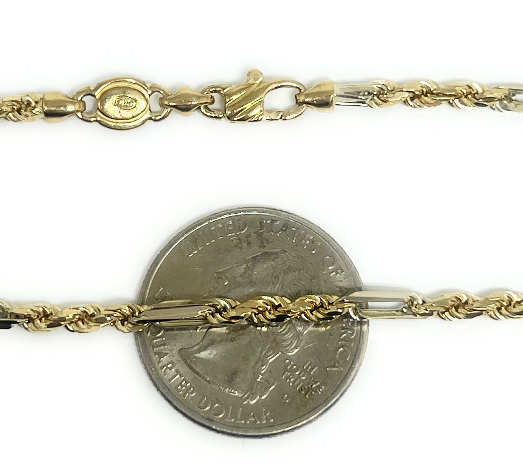 14k Solid Gold 2-Tone Milano Rope