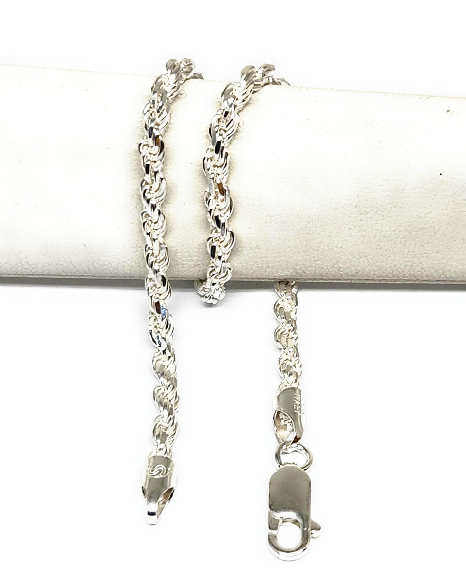 .925 Silver ROPE 7-9 inch 3.3mm Width Braccelet – Fran & Co. Jewelry Inc.