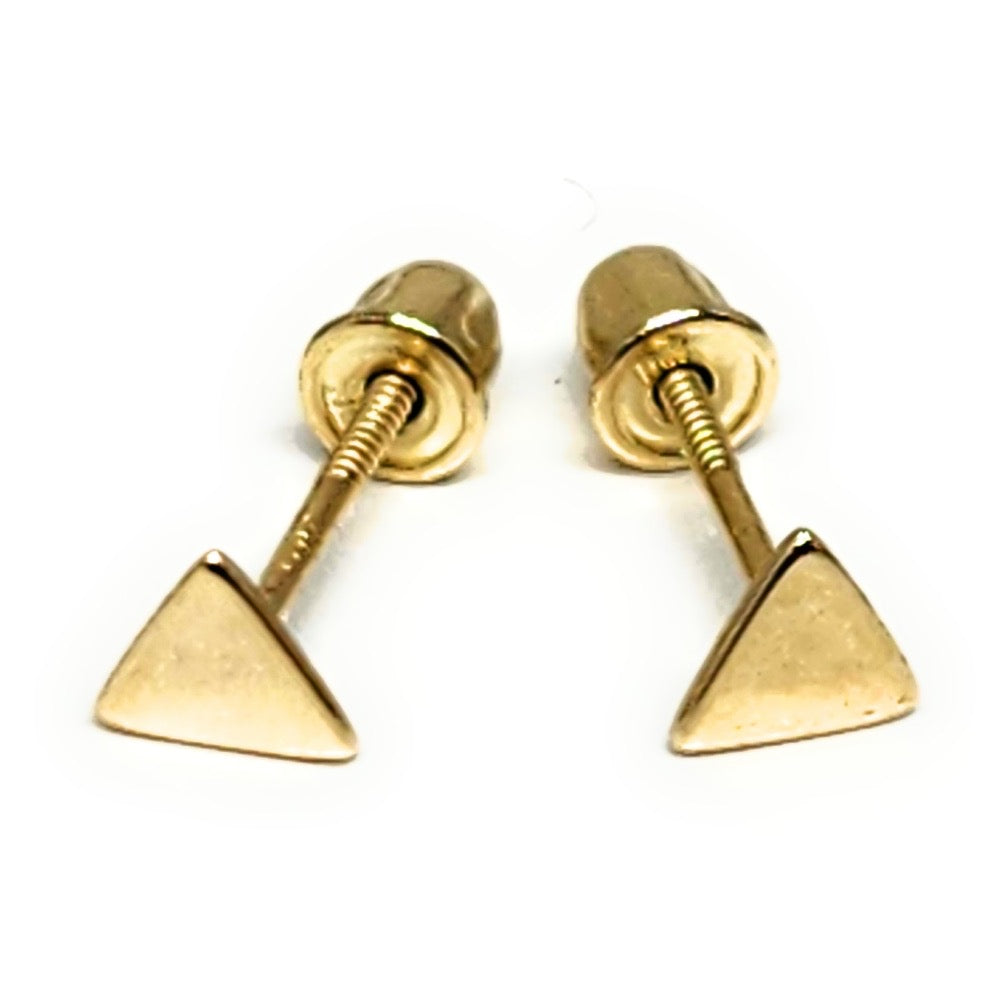10k Solid Gold TRIANGLES MINI DAINTY Stud Earrings (FCE 25) – Fran