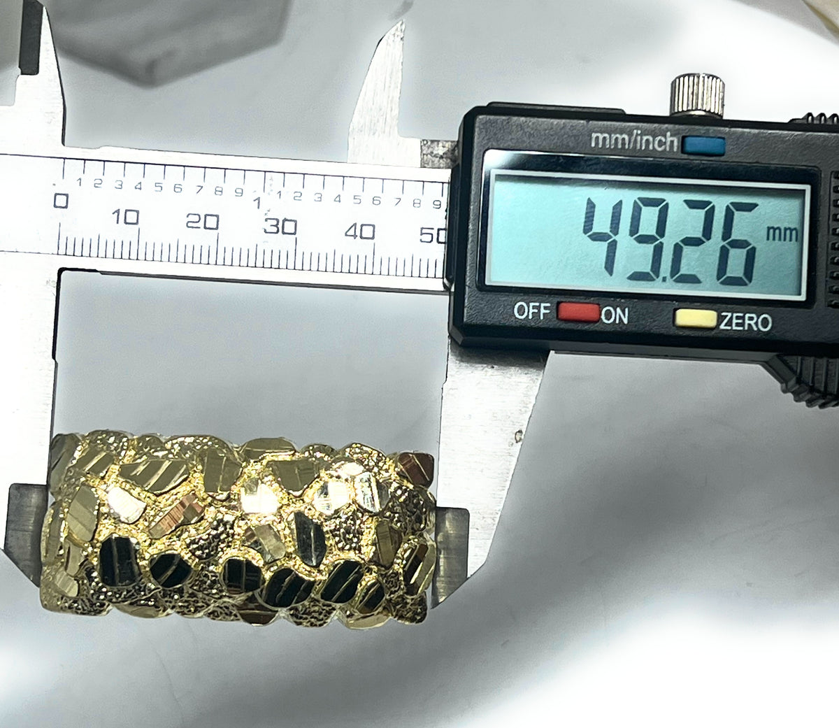 10k Solid Gold Yellow TWO FINGER RECTANGLE Nugget Ring (12g) (XL ...