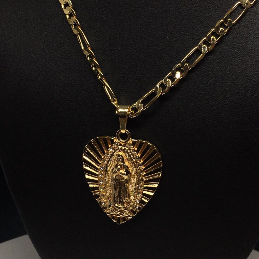 fecha intencional Calvo Chapado en oro Virgen María Colgante Collar Virgen de Guadalupe Colgante –  Fran & Co Jewelry