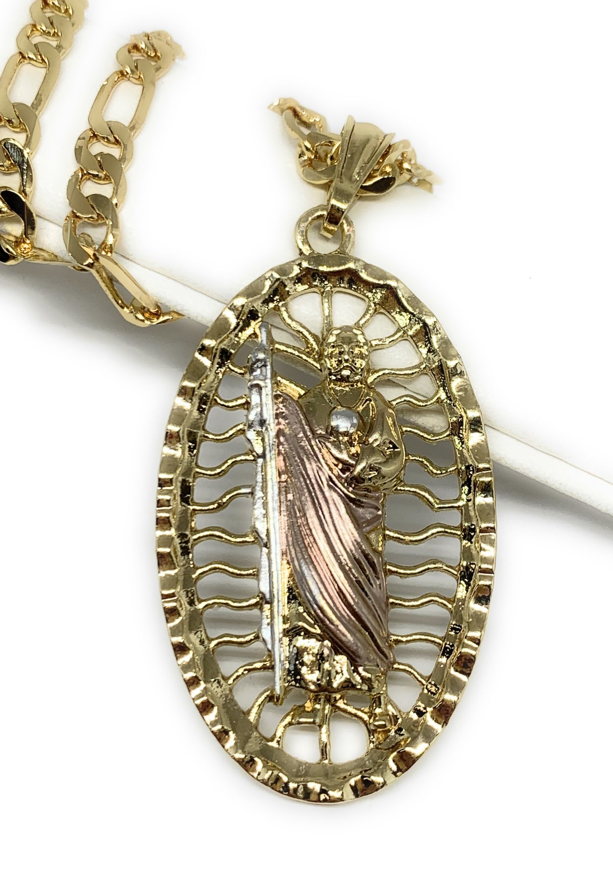 Vintage Catholic San Judas Tadeo Charm Jewelry Gold Silver Plated Religious Saint  Jude Keychain Necklace Pendant for Women Men - AliExpress