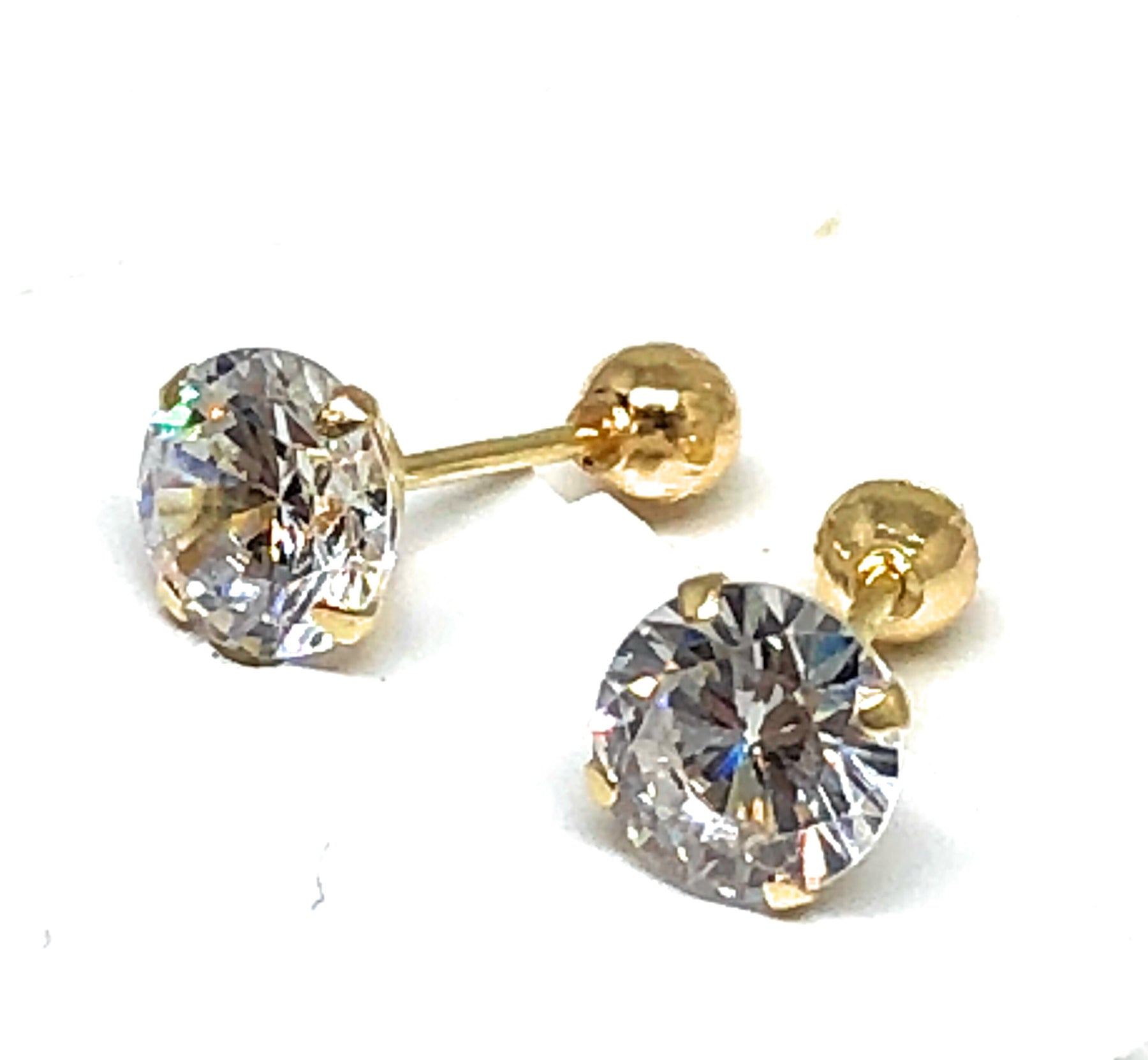 14k Solid Gold Cubic Zirconia Stud Earrings 3-10mm – PO BOX 1658