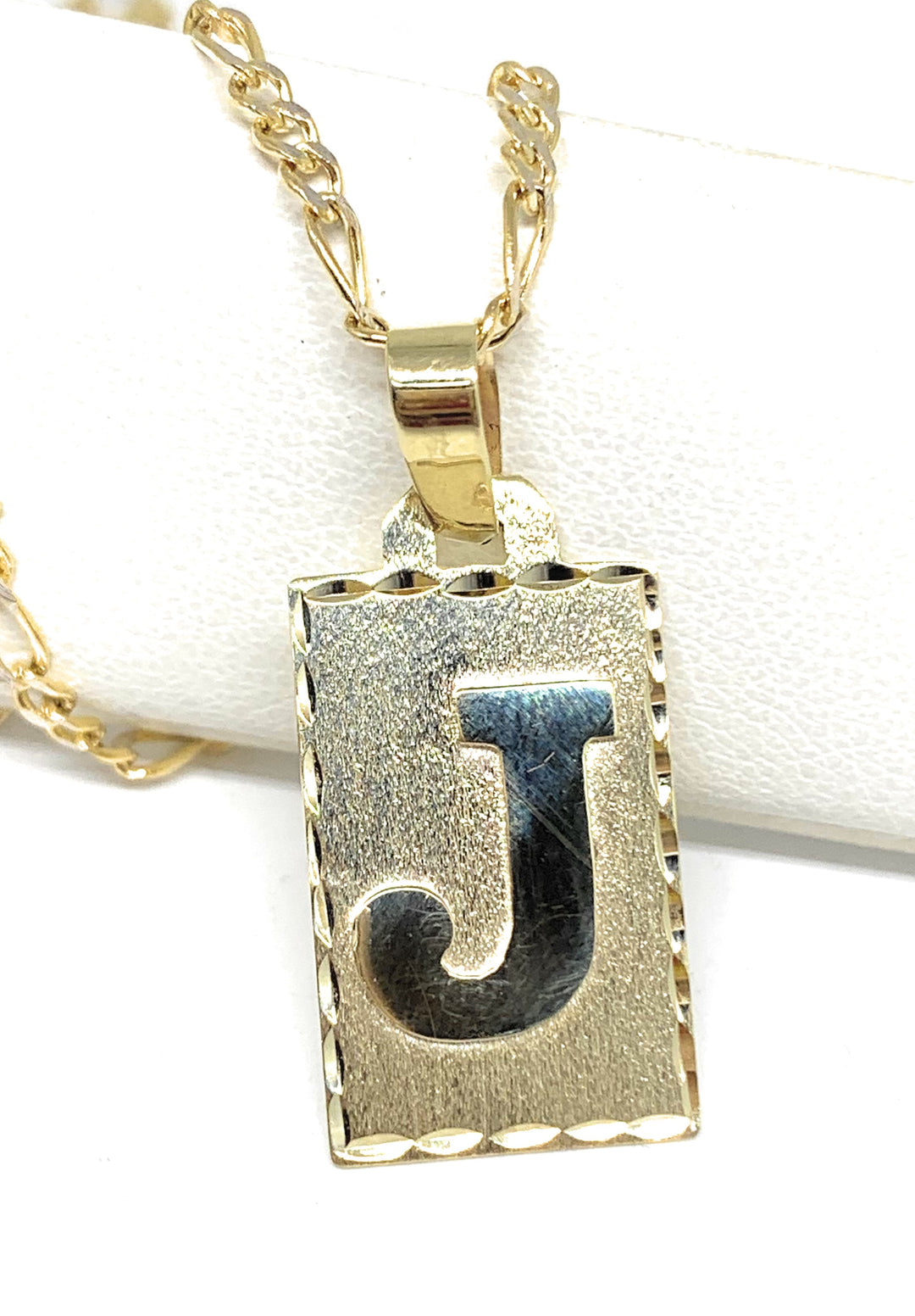 10k Solid Gold Yellow Custom Initial Pendant Necklace with