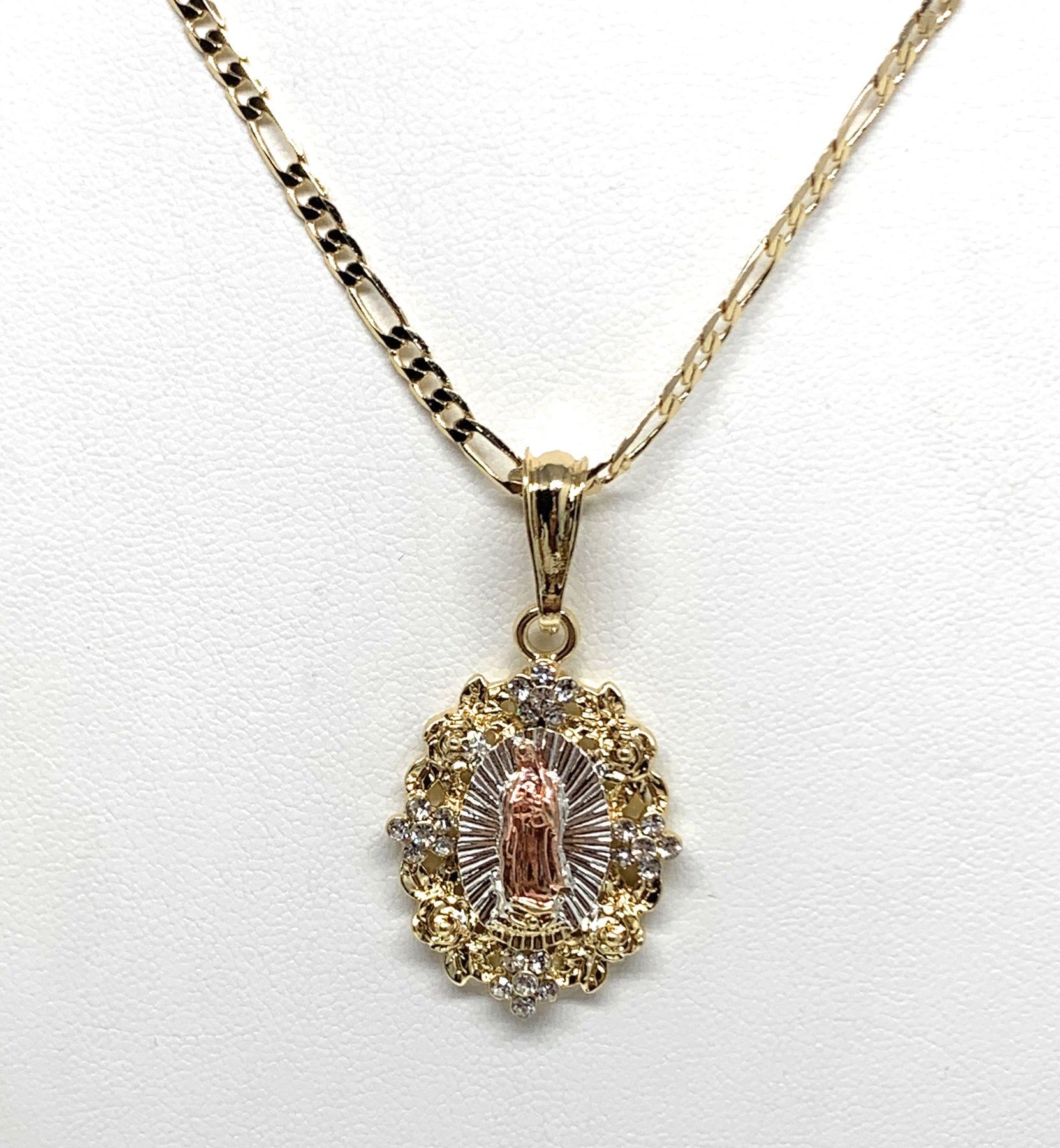 kelistom 14K Gold Plated Guadalupe Virgin Mary Pendant Necklace for kelistom 14K Gold Plated Guadalupe Virgin Mary Pendant Necklace for