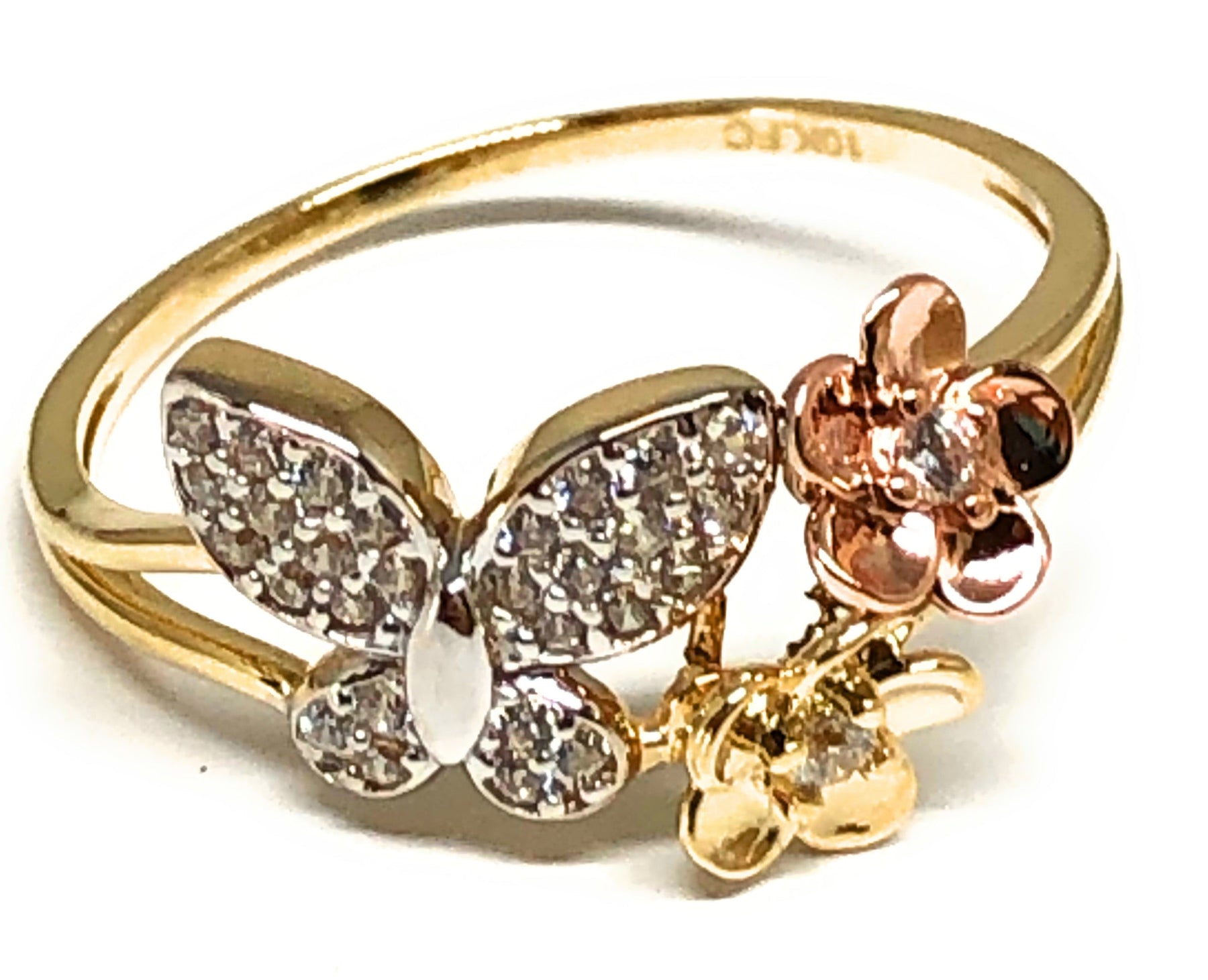 Amazon.com: Diamond-Cut Butterfly Ring, 10k Yellow Gold, 12k Green and Rose  Black Hills Gold Size 5: Clothing, Shoes & Jewelry