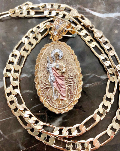 San Judas Gold Plated Chain Necklace by Fran & Co. Jewelry – Fran & Co.  Jewelry Inc.