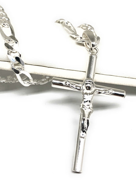925 Silver Classic Jesus Cross Crucifix Pendant Necklace