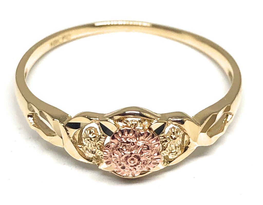 14k Solid Gold Yellow & Rose Gold Flower Ring (FC 195) – Fran & Co
