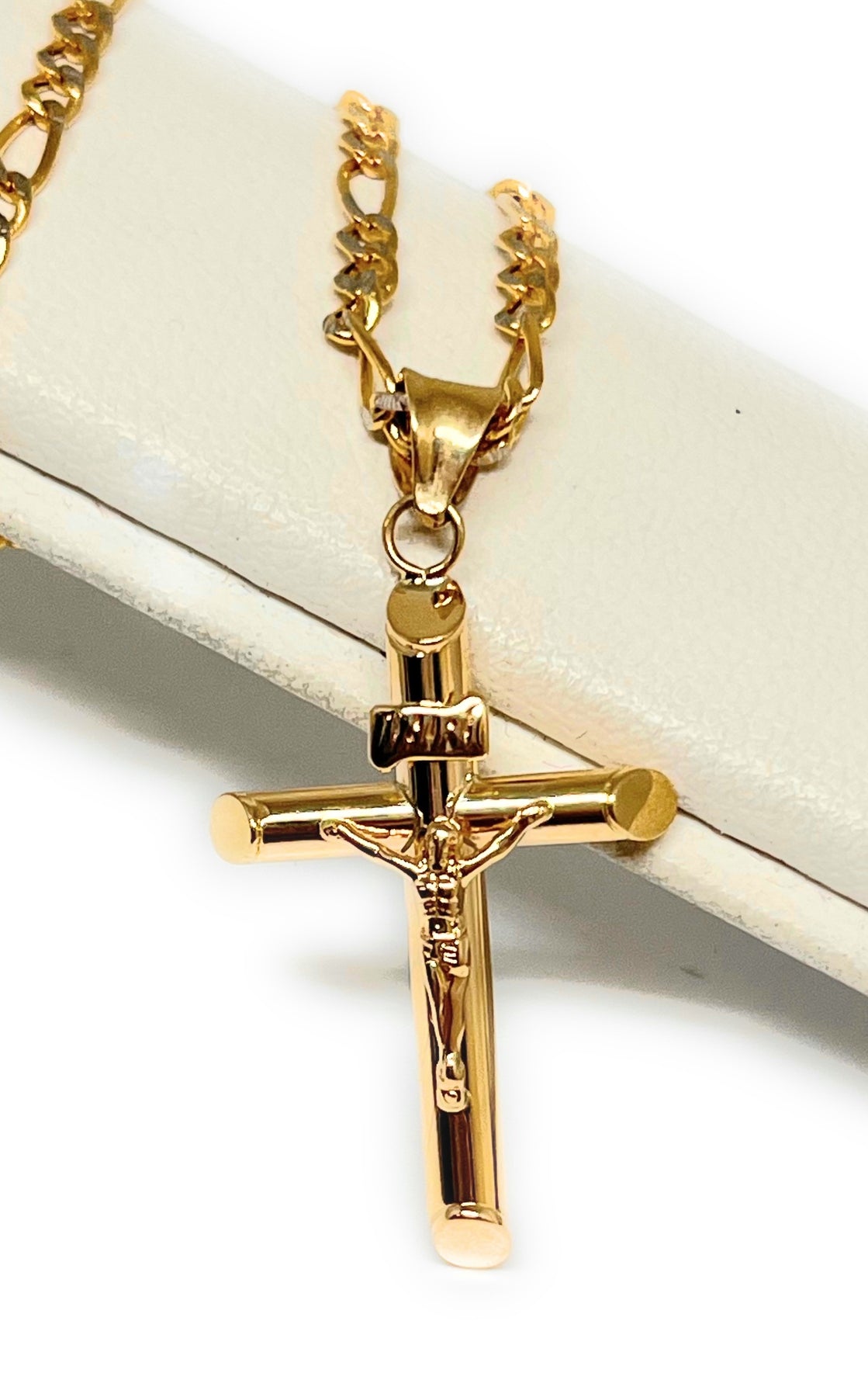Cross Pendant 10k Gold Jesus Piece Chain 14k Real Yellow Gold